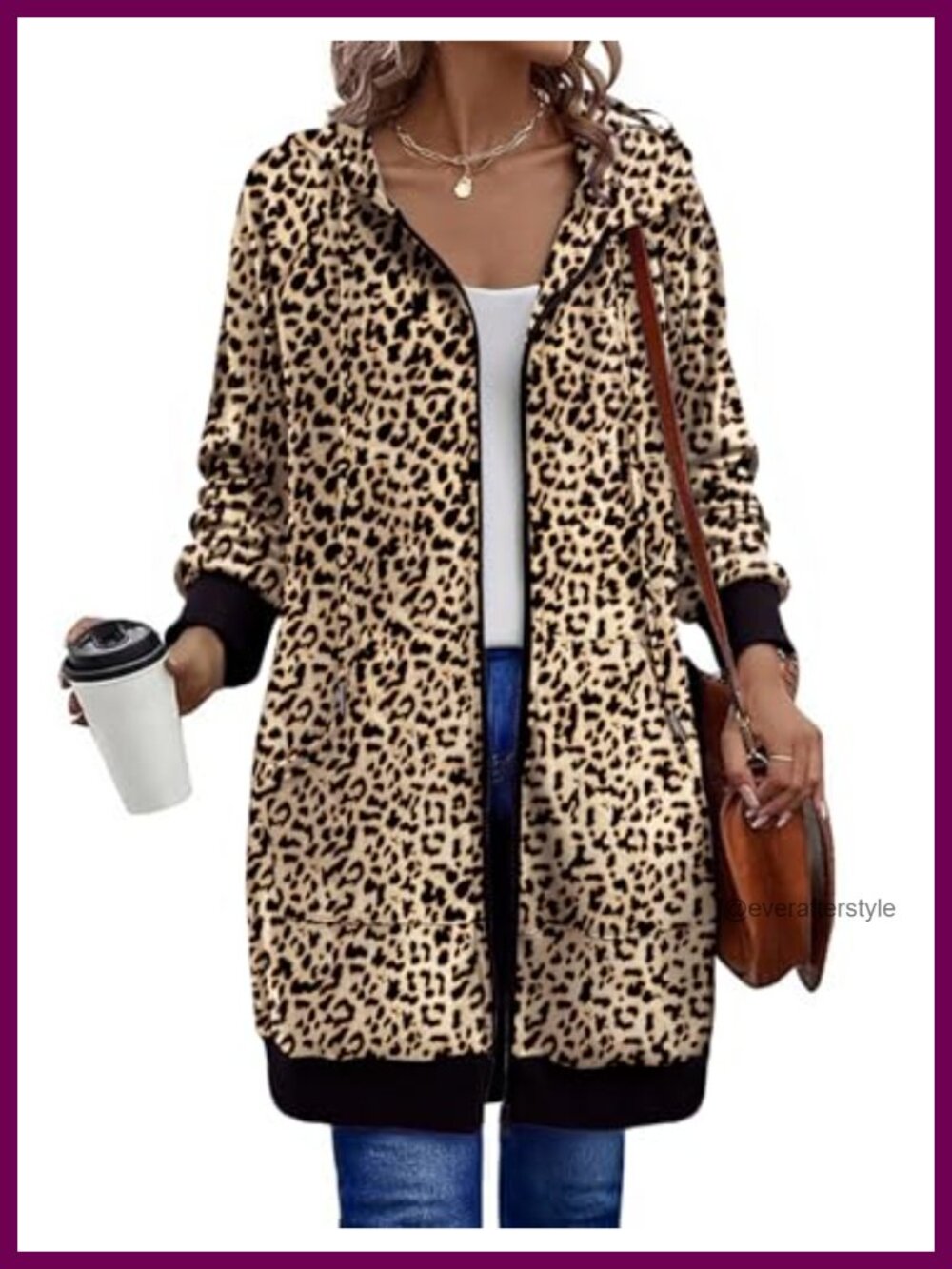 Zeagoo Women's Zip Up Hoodie Long Sleeve Tunic Sweatshirt Oversized